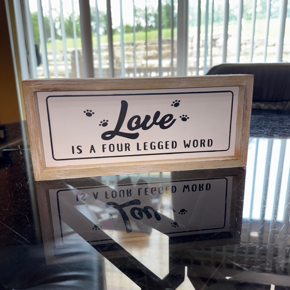 NWT Inspiration Quote “Lover is A FOUR LEGGED WORD “ Wooden Box Decor 11” x 5”